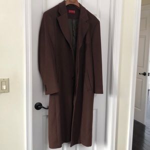 Mantoni Mens Chocolate Wool/cashmere Long Topcoat